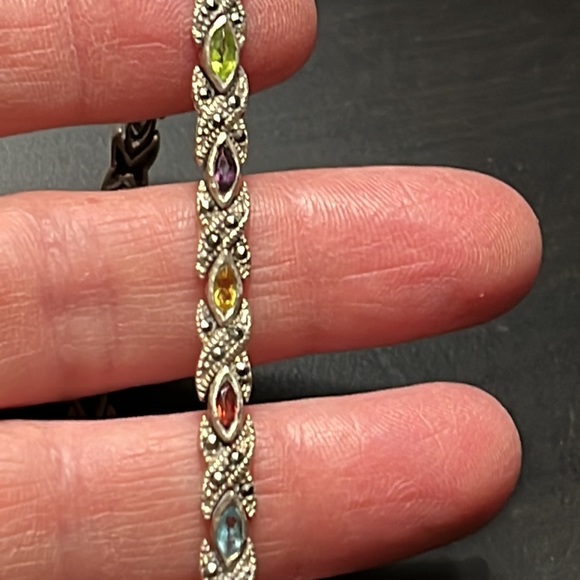 *Vintage 925 multi gem 7” Bracelet - Picture 6 of 6